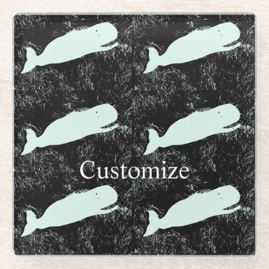 ホワイトクジラThunder_Cove ガラスコースター (正面)