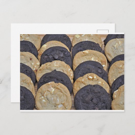 ホワイトクッキーとチョコレートクッキー ポストカード (正面/裏面)