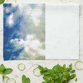 ホワイトクラウドとブルースカイ キッチンタオル (折り畳み)