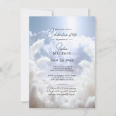 ホワイトクラウドパンパお祝いオブライフ |写真 招待状 (正面)