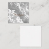 ホワイトクラウド、天気予報グラフィックス、曇りクリップアート スクエア名刺 (正面/裏面)