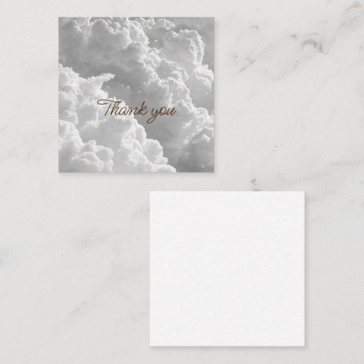 ホワイトクラウド、天気予報グラフィックス、曇りクリップアート スクエア名刺 (正面/裏面)