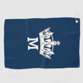 ホワイトクラウンモノグラパーソナライズされたム ゴルフタオル (横)