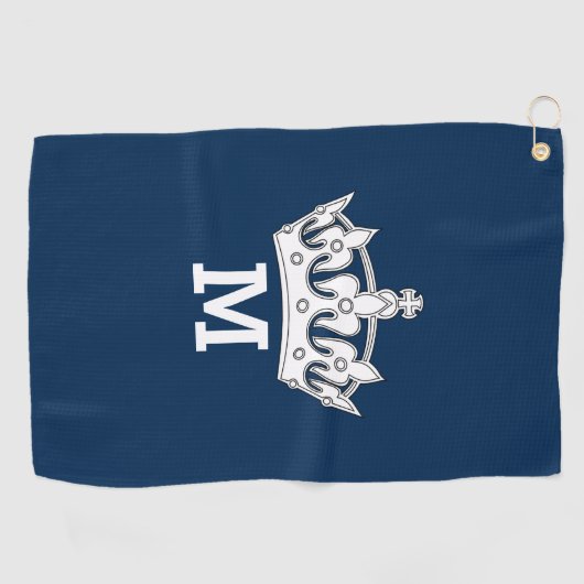 ホワイトクラウンモノグラパーソナライズされたム ゴルフタオル (横)