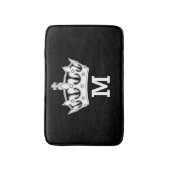 ホワイトクラウンモノグラムパーソナライズされた バスマット (正面縦)