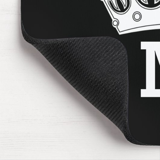 ホワイトクラウンモノグラムパーソナライズされた マウスパッド (コーナー)