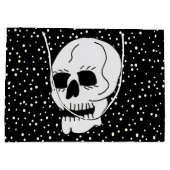 ホワイトクラシックスカルハロウィーンゴシック ラージペーパーバッグ (裏面)