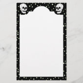 ホワイトクラシックスカルハロウィーンゴシック 便箋 (正面)