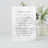 ホワイトクラシック素朴ウッドグレイン冬の結婚式の情報 エンクロージャーカード (スタンド正面)