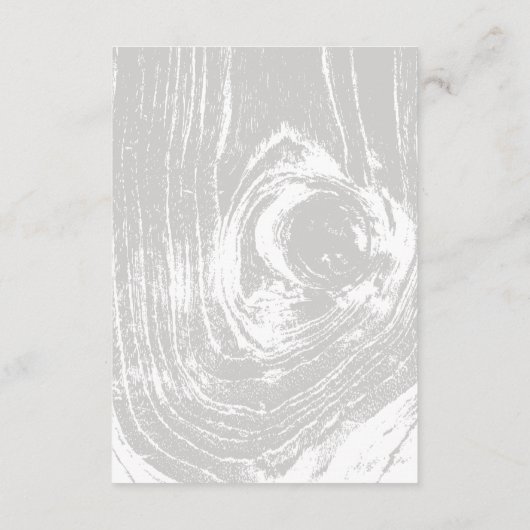 ホワイトクラシック素朴ウッドグレイン冬の結婚式の情報 エンクロージャーカード (裏面)