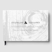 ホワイトクラシック素朴ウッドグレーンシック冬の結婚式 ゲストブック (正面)