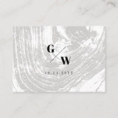 ホワイトクラシック素朴ウッドグレーンシック冬の結婚式 プレイスカード (裏面)