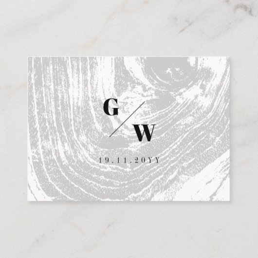 ホワイトクラシック素朴ウッドグレーンシック冬の結婚式 プレイスカード (裏面)