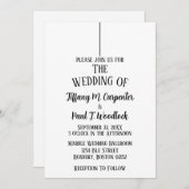 ホワイトクラスミニマル結婚式招待状 招待状 (正面/裏面)