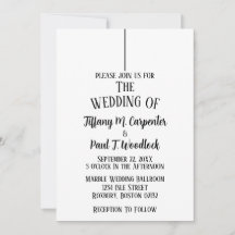 ホワイトクラスミニマル結婚式招待状