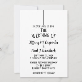 ホワイトクラスミニマル結婚式招待状 招待状