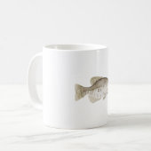 ホワイトクラッピー魚類の水彩画アート コーヒーマグカップ (正面左)