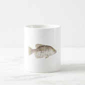 ホワイトクラッピー魚類の水彩画アート コーヒーマグカップ (中央)