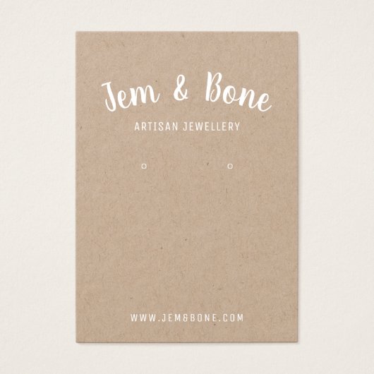 ホワイトクラフトジュエリーデザイナーイヤリングカード (正面)