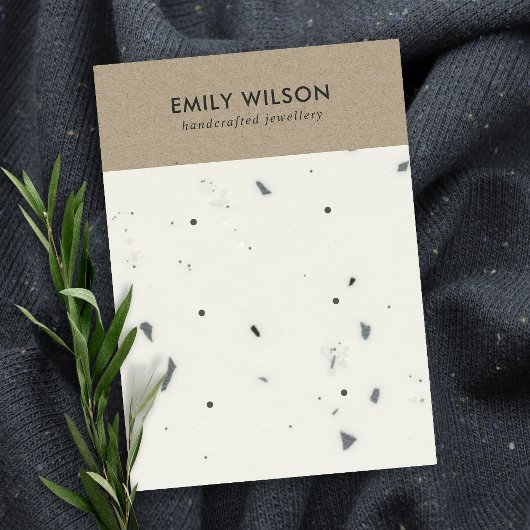 ホワイトクラフトテラッツォ3スタッドイヤリングディスプレイカード 名刺