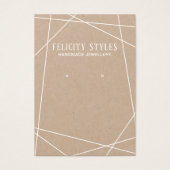 ホワイトクラフト幾何学的フレームイヤリング表示カード (正面)