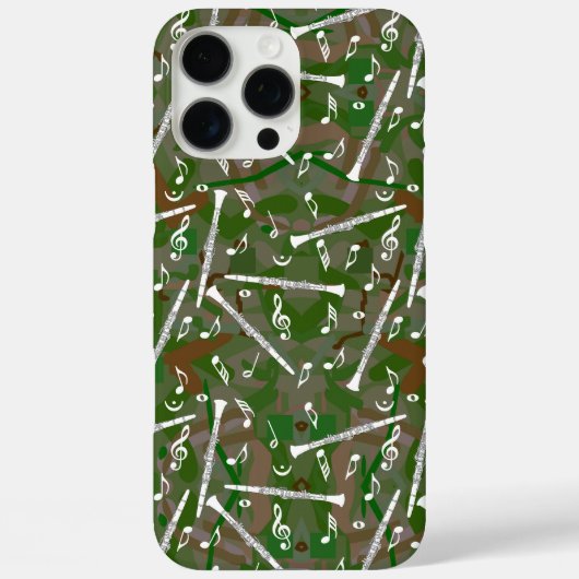 ホワイトクラリネット音楽ノート Case-Mate iPhoneケース (裏面)