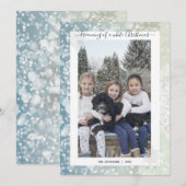 ホワイトクリエレガントスマススノーフレーククリスタル《写真》ぼけ味 シーズンカード (正面/裏面)