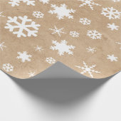 ホワイトクリエレガントスマススノーフレーク模様 ラッピングペーパー (角)