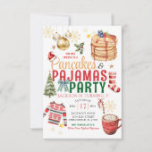 ホワイトクリエレガントスマスパンケーキパジャマ誕生日 招待状 (正面)