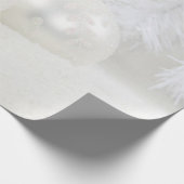 ホワイトクリエレガントスマスボールホリデー ラッピングペーパー (角)