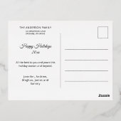 ホワイトクリエレガントスマスラインストツリーの雪片 箔シーズンポストカード (裏面)