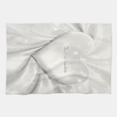 ホワイトクリエレガントームハートキッチンタオル キッチンタオル (横)