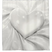 ホワイトクリエレガントームハートシャワーカーテン シャワーカーテン (正面)