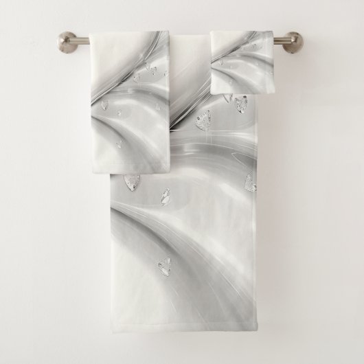 ホワイトクリエレガントームハートタオルセット バスタオルセット (インサイチュ)