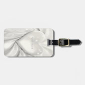 ホワイトクリエレガントームハートラゲージタグ ラゲッジタグ (正面横)