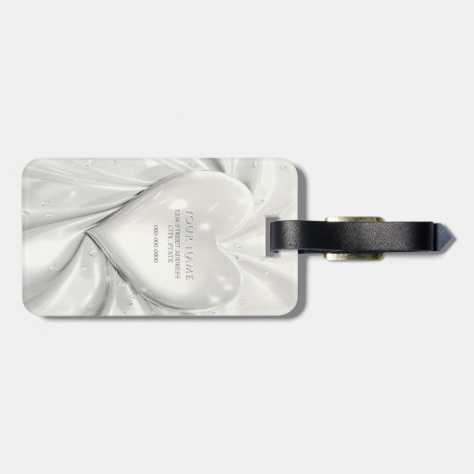 ホワイトクリエレガントームハートラゲージタグ ラゲッジタグ (裏面横)