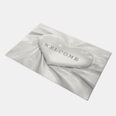 ホワイトクリエレガントームハート形式 ドアマット (アングル)