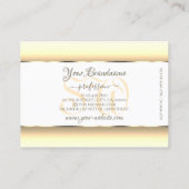 ホワイトクリグラデーションームイニシャルライト金ゴールド縁どデコー 名刺 (裏面)