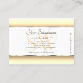 ホワイトクリグラデーションームモノグラム光金ゴールドデコ縁どール 名刺 (裏面)