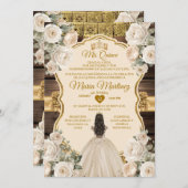 ホワイトクリスペインのームフローラウッドミスカンス 招待状 (正面/裏面)