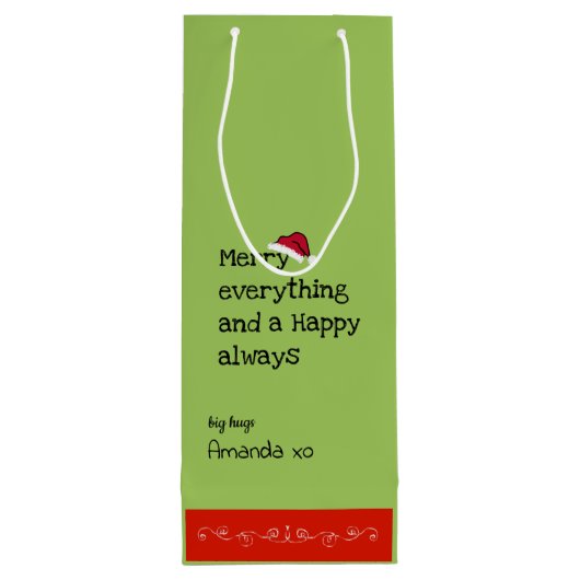 ホワイトクリスマスおもしろいシスタフワイン抱き枕 ワインギフトバッグ (裏面)