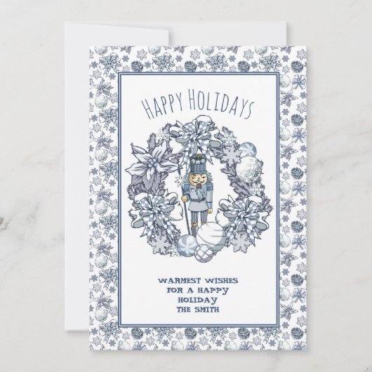 ホワイトクリスマスくるみ割りリース シーズンカード (正面)