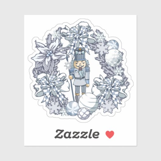 ホワイトクリスマスくるみ割りリース シール (シート)