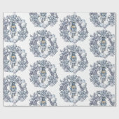 ホワイトクリスマスくるみ割りリース ラッピングペーパー (フラット)