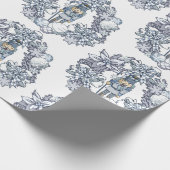 ホワイトクリスマスくるみ割りリース ラッピングペーパー (角)