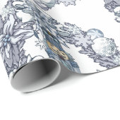 ホワイトクリスマスくるみ割りリース ラッピングペーパー (ロールコーナー)