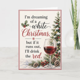 ホワイトクリスマスにあこがれて ワイン ユーモア シーズンカード