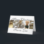 ホワイトクリスマスにクリスマス金ゴールドを楽しむ法律の息子 シーズンカード<br><div class="desc">Studioportosabbia,  studio porto sabbia,  collage Christmas card,  違うfor (family)リレーション，アメリカ州と言語，ブラック，金ゴールド，ホワイト，オーナメント，キャンドル，季節，クリスマス，季節の挨拶， x-mas，休日，グリーティングカード，写真，オランダ，ドイツ語，写真，, ,  イタリアン,  kerstkaart,  natale,  navidad,  carta,  weiachen,  noel，写真</div>