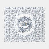 ホワイトクリスマスのくるみ割りのリース フリースブランケット (正面(横))