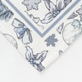 ホワイトクリスマスのくるみ割りのリース フリースブランケット (角)